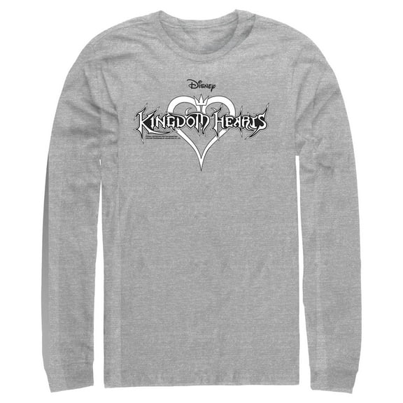 Men's Kingdom Hearts 1 Sketch Logo Long Sleeve Shirt Athletic Heather Large