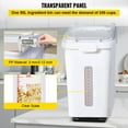 thumbnail image 4 of Ingredient Storage Bin, 11.4 Gallon Capacity Shelf Ingredient Bin, 280 Cup Flour Bins on Wheels Commercial Prosave Shelf-storage Ingredient Bin with Lid and Scoop Rice Bin for Kitchen White, 4 of 11