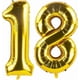 thumbnail image 1 of 40 inch Gold 18 Number Jumbo Foil Mylar Helium Balloons - Party Decoration Supplies Balloons - Great for 18th Birthday or 18th Any Anniversary Parties, 1 of 3