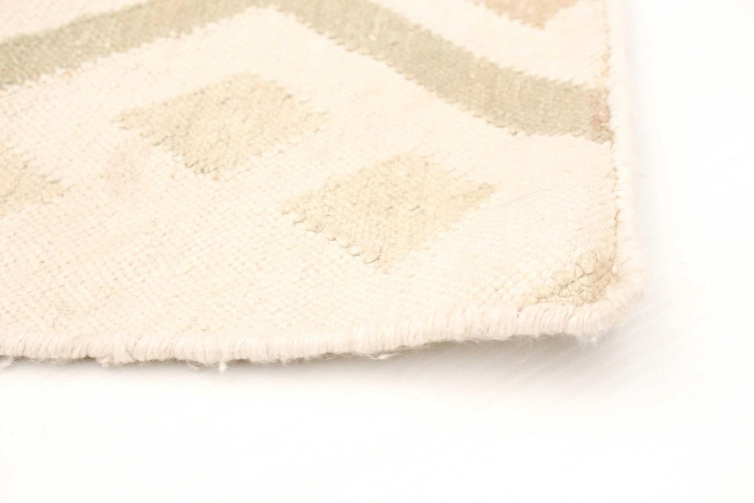 ECARPETGALLERY 5'0" x 7'8" Flat-weaves & Kilims Organica Hand Made Area Rug for Living Room, Dining Room and Bedroom in Ivory