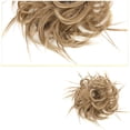 thumbnail image 2 of Cabello Postizo Natural, Extension de Cabello Moño Desordenado, Extension Pelo Rubio, Chongos Postizos Sintético con Banda Elástica para Mujeres Niñas (Castaño Claro Mix Rubio), 2 of 3