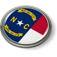 thumbnail image 4 of BestLicensePlateFrames North Carolina State 3D Domed Design Flag Car Emblem Round Badge Sticker - Metal Bezel, 4 of 6