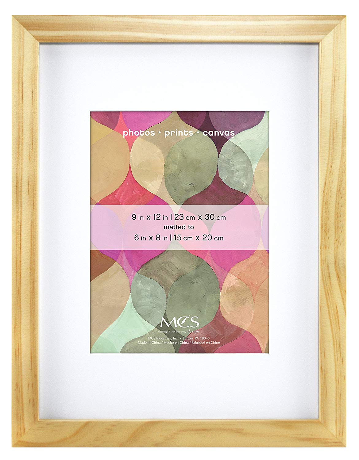 9x12 Inch Art Frame with 6x8 Inch Mat Opening, Natural (47572), Pine