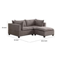 thumbnail image 5 of Amato 84 Inch Modern Sectional Arm Loveseat and Ottoman Set, Gray Fabric- Saltoro Sherpi, 5 of 5