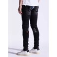 thumbnail image 3 of Embellish NYC Men's Rip & Repair Patchwork Distressed Skinny Fit Denim Jeans (34, Black), 3 of 4