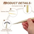 thumbnail image 3 of Uxcell High Precision Eyelash Tweezers Stainless Steel Anti-Static Thin Curved Tip Lash Extensions Tweezers Casual Beauty Tools for Eyelash Extensions, Gold, 3 of 7