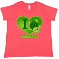 thumbnail image 3 of Inktastic I Love Turtles Women's Plus Size T-Shirt, 3 of 5