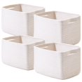 thumbnail image 1 of Cuerda de algodón tejida ICERZCZ Storage Baskets, 12,5 de largo x 9,1 de ancho x 7,9 de alto (paquete de 4), 1 of 6