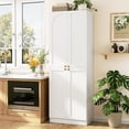 thumbnail image 5 of Homieasy 80" Kitchen Pantry Cabinet, Extra Tall Arch Storage Cabinet, White, 5 of 9
