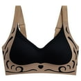 thumbnail image 1 of Soutiens-gorge de Sport pour Femmes, Super Rassemblement Doux Confortable Rassemblement Lingerie Sans Armatures, Noir M-3TG,, 1 of 5