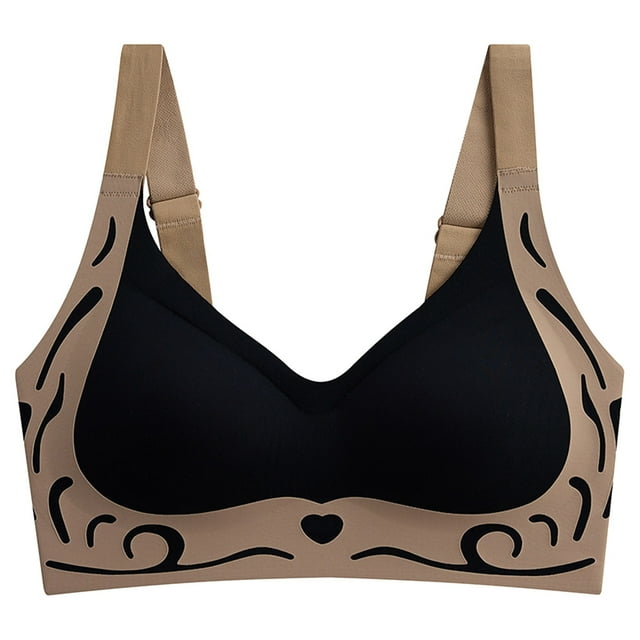 Soutiens-gorge de Sport pour Femmes, Super Rassemblement Doux Confortable Rassemblement Lingerie Sans Armatures, Noir M-3TG,