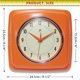 thumbnail image 4 of Reloj de pared Infinity Instruments Retro 23 cm cuadrado naranja, 4 of 6