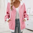 thumbnail image 3 of Leadmall Fleece Hoodie Jackets for Women 2023 Lightweight Zip Up Hoodies Jackets Ladies Casual Long Sleeve Full Zip Hooded Sweatshirts Drawstring Oversized Warm Winter Coat Outwear Y-5 Pink L, 3 of 5