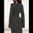 thumbnail image 4 of Vestido de Invitada de Boda para Mujer, Larga, Ajustado, de Punto Acanalado, Maxivestido Formal de Otoño Gris Oscuro L, 4 of 9