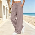 thumbnail image 2 of TARIENDY Wide Leg Sweatpants Women Athletic Work Trousers Plain Color Drawstring Waisted Outdoor Sweatpant with Pockets Khaki, 2 of 10