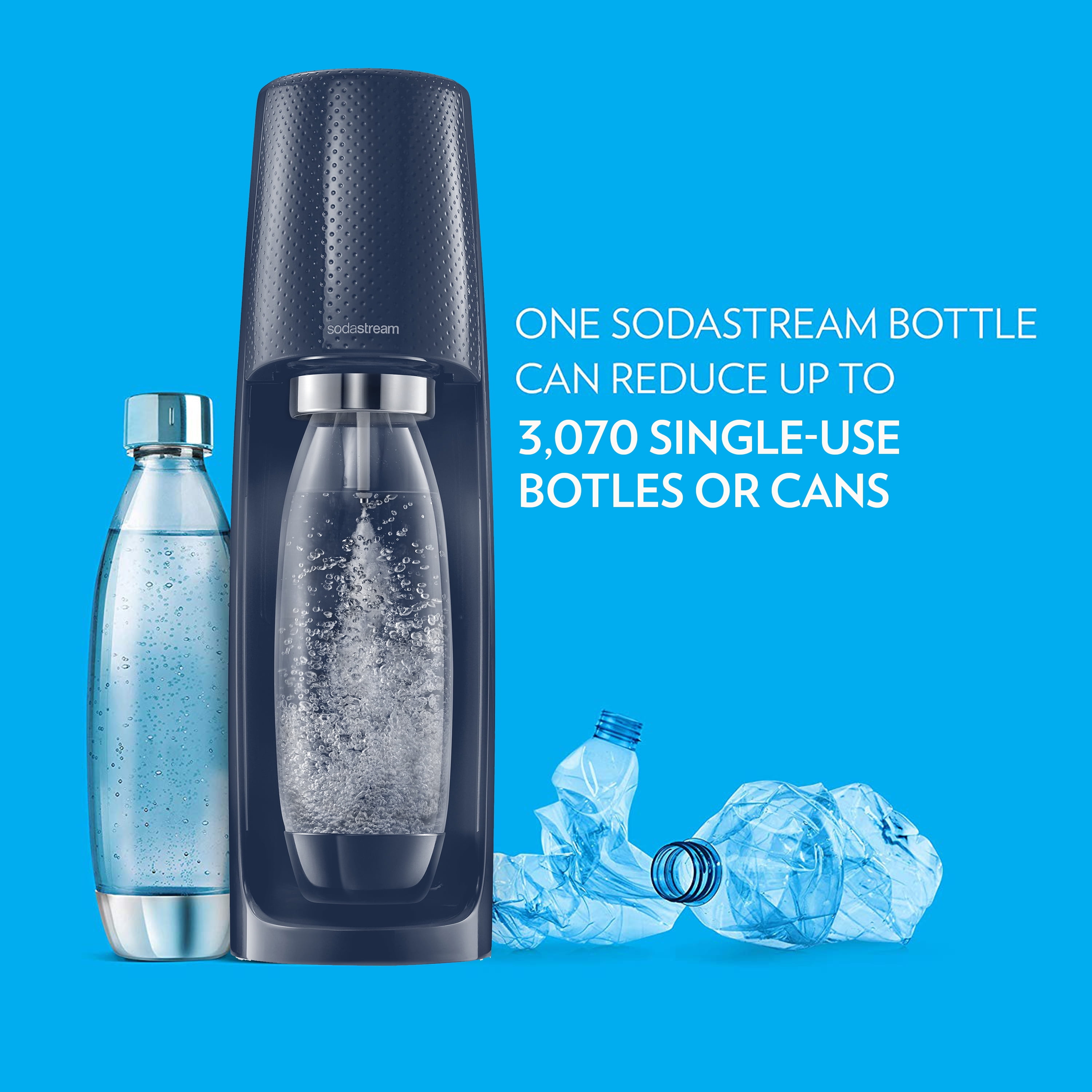 SodaStream Fizzi Sparkling Water Maker (Navy) Bundle with