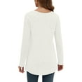 thumbnail image 3 of TARAINYA Womens Long Sleeve Tunic Tops Casual V Neck Lightweight Shirts Loose Sweatshirt, 3 of 8