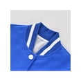 thumbnail image 5 of Haitryli Kids Baseball Jacket Button Up Coat Girls Boys Cotton Sweatshirt with Pocket School Outwear Blue 9-10, 5 of 7