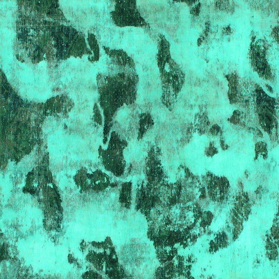 Ahgly Company Indoor Square Abstract Turquoise Blue Modern Area Rugs, 5' Square