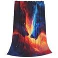 thumbnail image 2 of Fuzoiu Red And Blue Fire Wolf Print Ultra-Soft Micro Fleece Blanket,All Seasons Flannel Throw, Lightweight Blanket for Bed, Sofa, Couch, Movie Night, Camping, and Travel-50"x40", 2 of 7