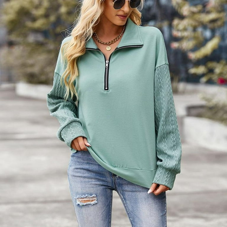No hood zipper clearance sweatshirt