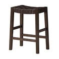 thumbnail image 1 of Open Box Maven Lane Stool, Weathered Brown Wood Finish with Vegan Leather, 1 of 7