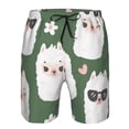 thumbnail image 3 of Pofeuu Alpaca Faces Prin Men's Swim Trunks Quick Dry Bathing Suit Swimming Board Shorts Mesh Lining Beach Swimwear-3X-Large, 3 of 6