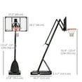 thumbnail image 4 of Soozier Basketball Hoop w/ Wheeled Weight Base, 115.4"-137.8" Height Adjustable, 4 of 9