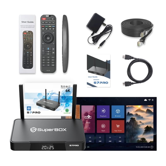 SuperBox S7 Pro Smart TV Box with Dual Band WiFi and Voice Remote