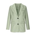 thumbnail image 6 of Black and Friday Clearance Sale Women's Blazer Business Casual Lightweight Suit Long Sleeve Slim Fit Work Office Jacket 2024 Winter Fall Loose Fit Lapel Blazers Suit,Green,L, 6 of 9