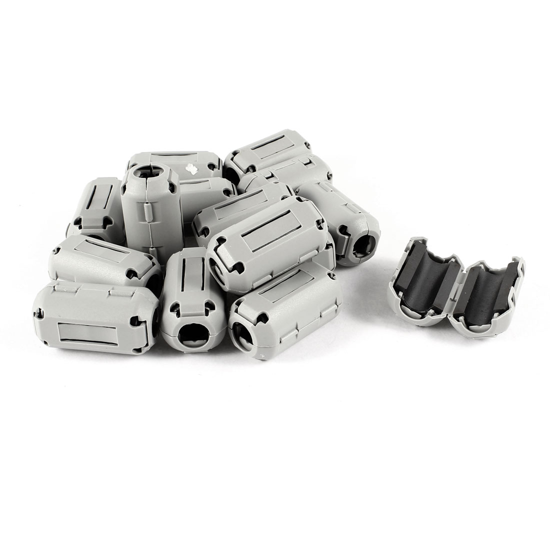 Unique Bargains 15 Pcs Gray 9mm Dia Cable Ferrite Core Noise Filter