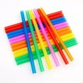 thumbnail image 6 of SNGMN Independent Disposable Plastic Straws - Flexible Colorful Straws for Milkshakes, Slushies & Smoothies - 100 Pack Creative Offset Design for Parties & Cafes, 6 of 9