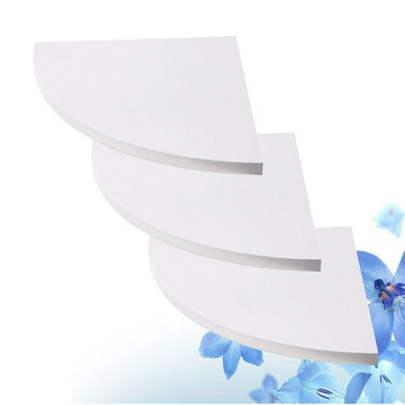 3 PCS/Set Corner Round Shelf Corner Shelfs Floating Corner Shelf Wall Mounted Corner Shelf Size 1 White
