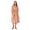 Orange, variant on Women's Floral Tie Neck Lantern Sleeve Midi Dress 100% Rayon Fabric for Effortless Everyday Chic and Stylish Weekend
