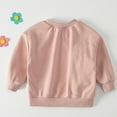 thumbnail image 4 of Vedolay Fall Tops for Girls Casual Letter Graphic Long Sleeve Sweatshirt Round Neck Pullover Tops,Pink 12-18 Months, 4 of 5