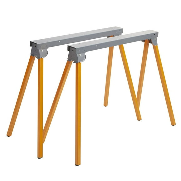 Bora PM-3300T Steel Heavy-Duty Folding Sawhorse Pair, 33", Orange