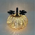 thumbnail image 5 of WLOELOEW Lanterne Citrouille Led avec Décoration Feuille 6.29X5.90 Pouces Lumière d'Halloween avec Minuterie 6-8 Heures Matériau en Verre à Piles, 5 of 5