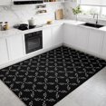 White Rug With Diamond Pattern White Diamond Lattice Area Rug 4'x6', Black Retro Plaid Texture Soft ...