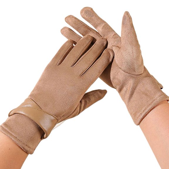 OADUKQ Winter Gloves for Women, Touchscreen Windproof Thermal Gloves, Cold Weather Commuting Dog Walking and Outdoor, Khaki