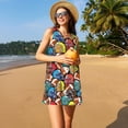thumbnail image 3 of Lsque American Football Pattern Summer Dresses for Women – Sleeveless T-Shirt Swing Sundress, Perfect for the Beach and Casual Days, 3 of 7