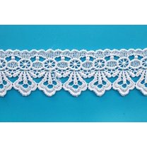 Altotux 1.75" Embroidered Floral Scalloped Venice Lace Trim Guipure Trimming Sewing Supplies By Yard (White)