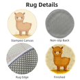 thumbnail image 3 of Latch Hook Rug Kit A Cartoon Cute Brown Alpaca Stamped Handmade Round Shape Carpet Crochet Yarn Craft DIY Hook and Latch Door Mat Tapestry for Home Floor Decor 50x50cm(3), 3 of 7