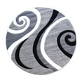 thumbnail image 6 of Flash Furniture Athos Round Contemporary Black, White, Grey Area Rug, 5' x 5', 6 of 7