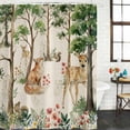 thumbnail image 2 of Spring Forest Animals Shower Curtain, Waterproof Shower Curtains for Bathroom, Floral Botanical Trees Linen Washable Fabric Bathtub Curtain Set Bath Decor with 12 Hooks Long 72"x84", 2 of 8