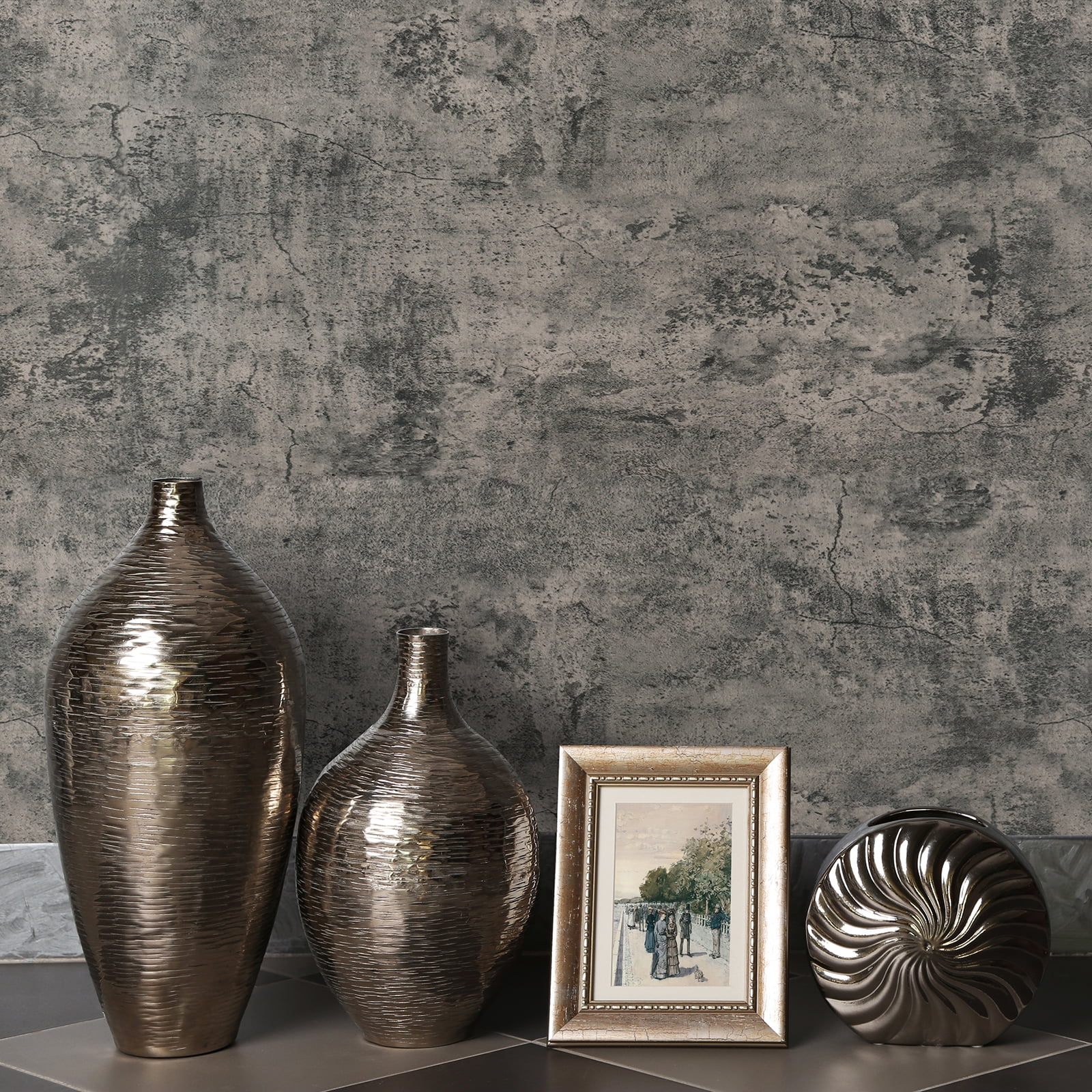 Faux Concrete Peel and Stick Wallpaper Dark Grey Removable Textured Wallpaper 30"x236" Self Adhesive Cement Wallpaper Waterproof Vinyl Roll for Bedroom Kitchen Backsplash Counter