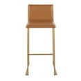 thumbnail image 6 of Mara Contemporary Barstool In Gold Steel And Camel Faux Leather - Set Of 2, 6 of 7