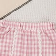 thumbnail image 6 of KPOPLK Toddler Baby Girl Clothes Summer Short Sleeves Crewneck Embroidery T Shirt + Elastic Plaid Shorts 2Pcs Outfits Set(Light Pink#1,6-12 Months), 6 of 9