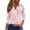 #01Pink, variant on Womens Henley V Neck 3/4 Length Sleeve Tops Floral Print Button Down Casual Loose Fit Summer Dressy Blouses Pink L