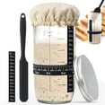 thumbnail image 1 of Delicias de panadería gourmet, kit de inicio de masa madre, termómetro, cubierta de tela, frasco de vidrio de boca ancha de 730 ml, tapa de aluminio, fácil de mezclar y verter, cinta de seguimiento, 1 of 7