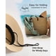 thumbnail image 3 of Sombrero de paja FURTALK para mujer, playa, sol, UV, UPF 80+, plegable, color caqui, 3 of 8